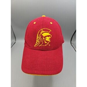 USC Trojans Strapback Hat Red Cap Southern California Signature